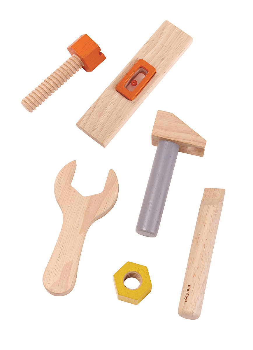 Verktygsbälte, snickarbälte med träverktyg Plan Toys