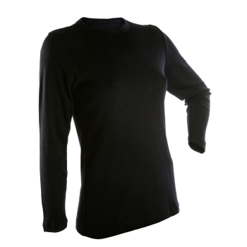 Janus BlackWool dam tröja lång ärm 100% merinoull svart