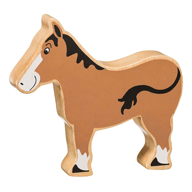 Häst av gummiträ handgjord FairTrade Lanka Kade