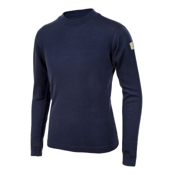 Janus DesignWool junior tröja med lång ärm 100% merinoull marinblå
