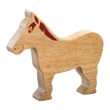Häst av gummiträ handgjord FairTrade Lanka Kade