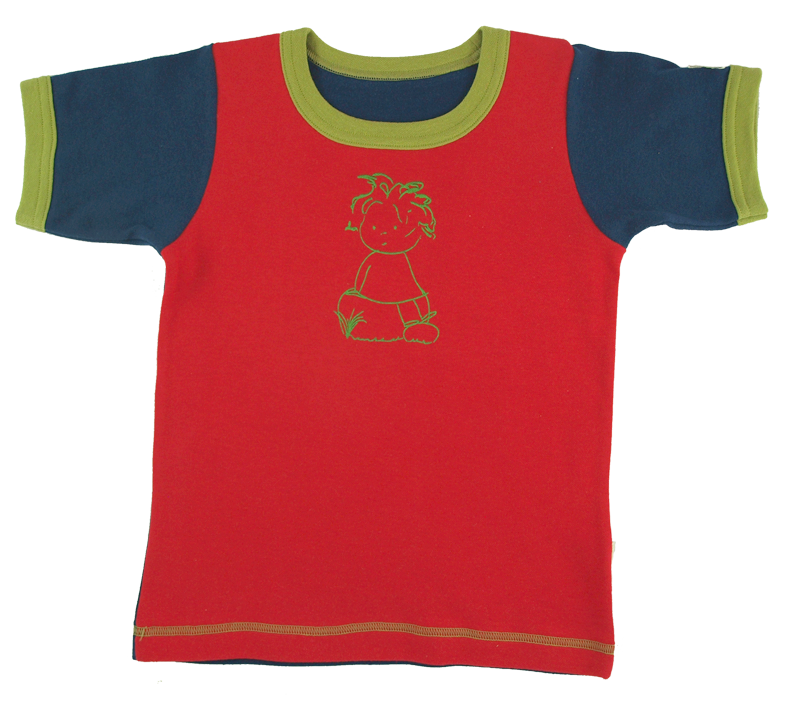 Tim&Teja t-shirt med tryck 100% ekologisk bomull ekologiskt färgad röd