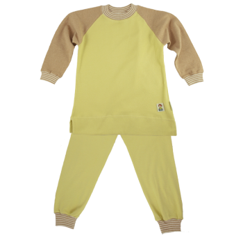 Minimundus pyjamas 2-delad gul och färgväxande Coloured by Nature ekologisk bomull