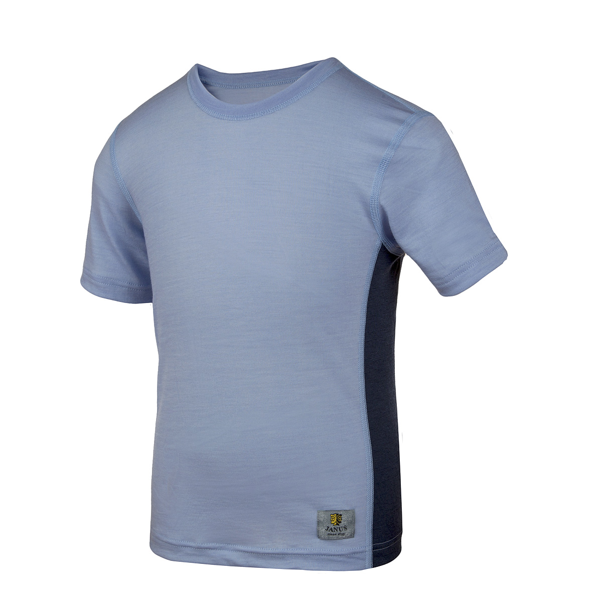 Janus LightWool barn t-shirt 100% merinoull ljusblå