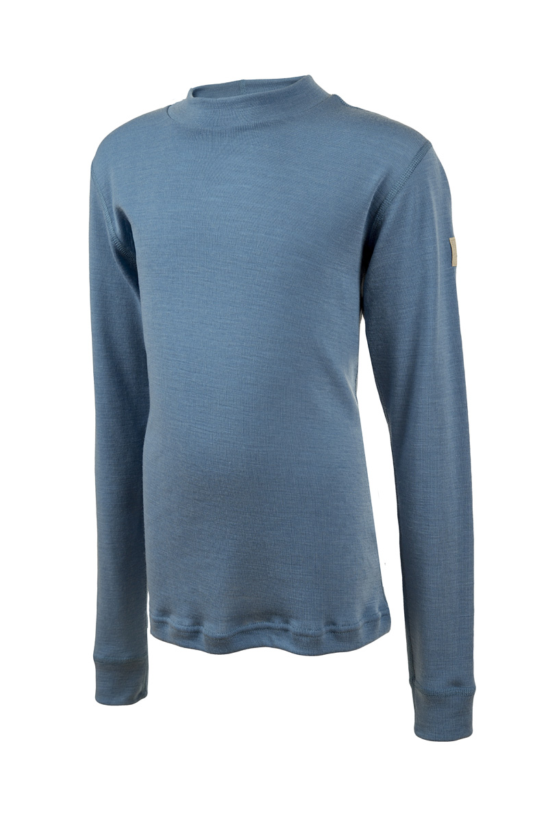 Janus DesignWool junior underställ tröja 100% merinoull blå