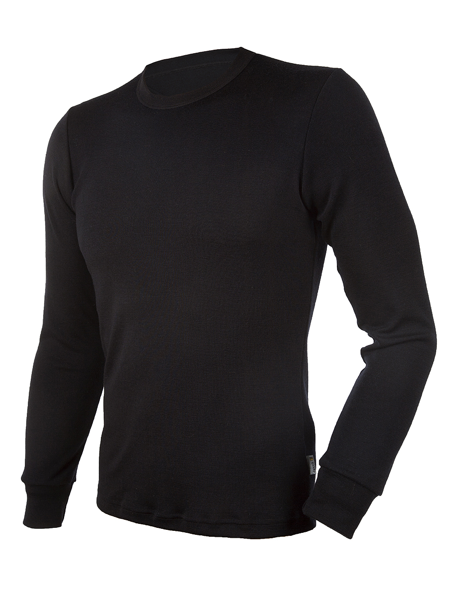 Janus BlackWool herr underställ tröja med lång ärm 100% merinoull