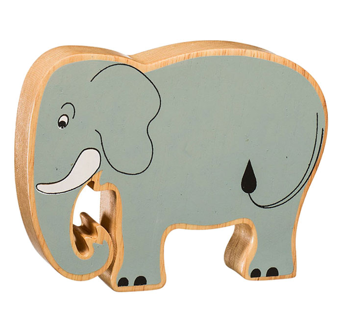 Elefant av gummiträ handgjord FairTrade Lanka Kade