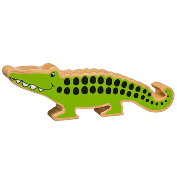 Krokodil av gummiträ handgjord FairTrade Lanka Kade