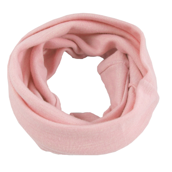 Halsduk neckwarmer barn 100% ekologisk merinoull rosa minimundus