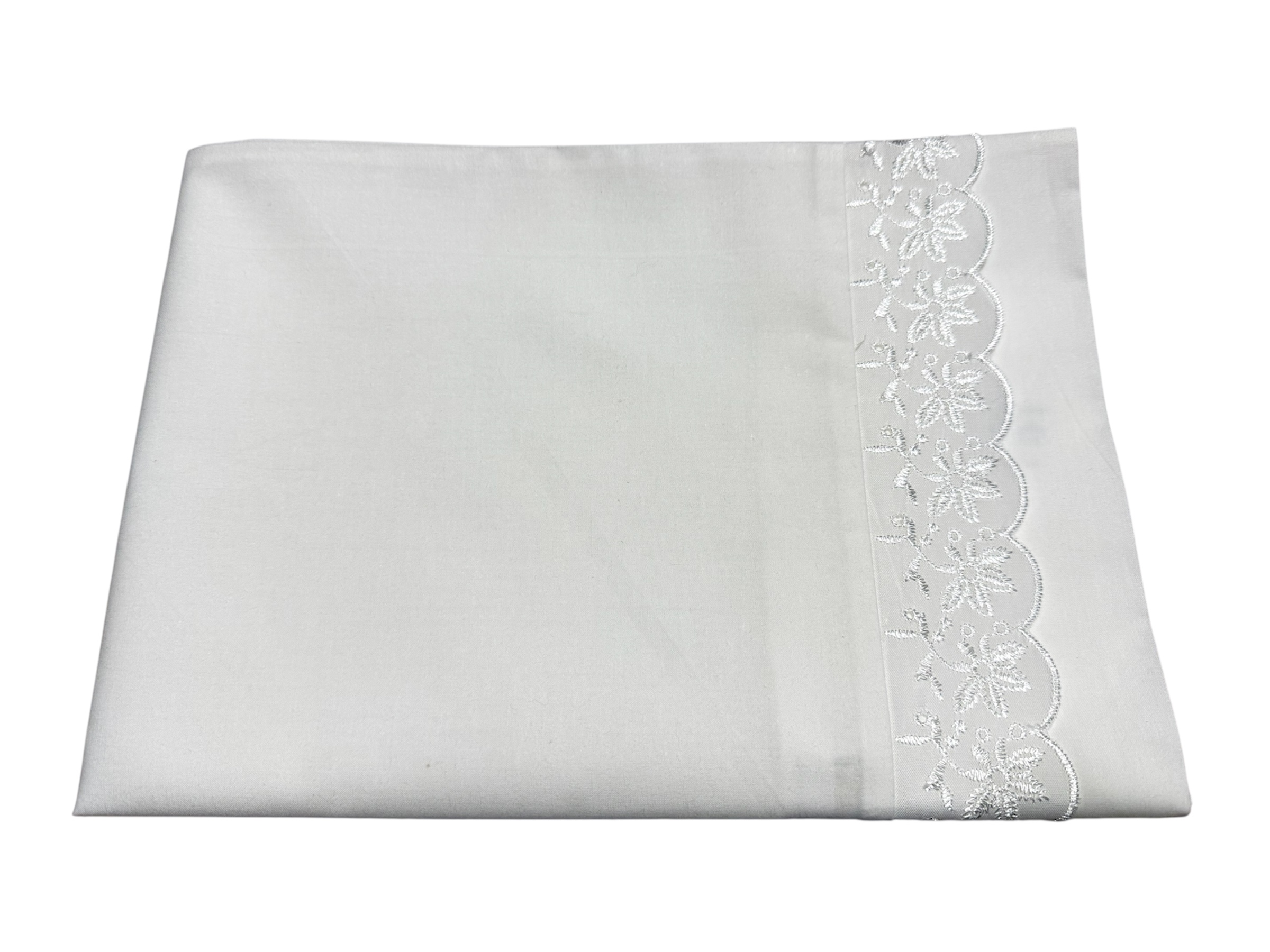 Örngott eko vitt med brodyr vagn/vagga - Bild 2