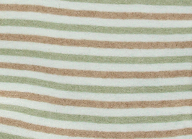 Minimundus babybyxor med fotgömma muddfot 100% ekologisk bomull colorganic färgväxande rand brun grön naturvit närbild