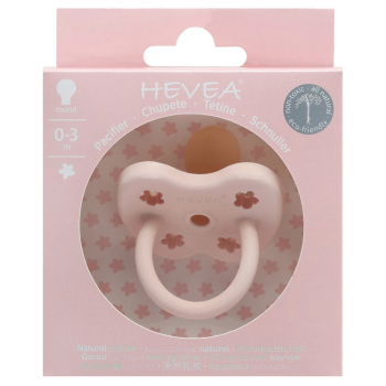 Heveababy napp av naturgummi powderpink