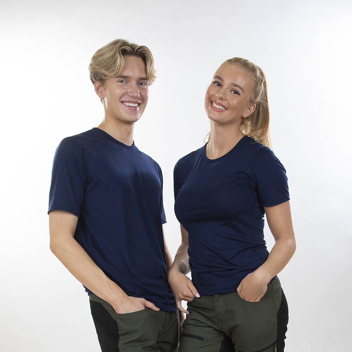 Janus Lightwool t-shirt 100% merinoull dam och herr marinblå