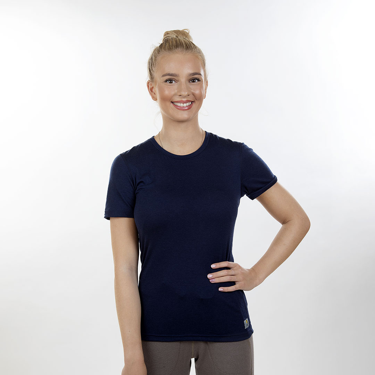 Janus Lightwool t-shirt 100% merinoull dam marinblå