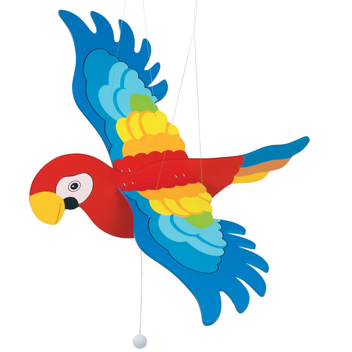 Flygande papegoja mobil av trä GOKI