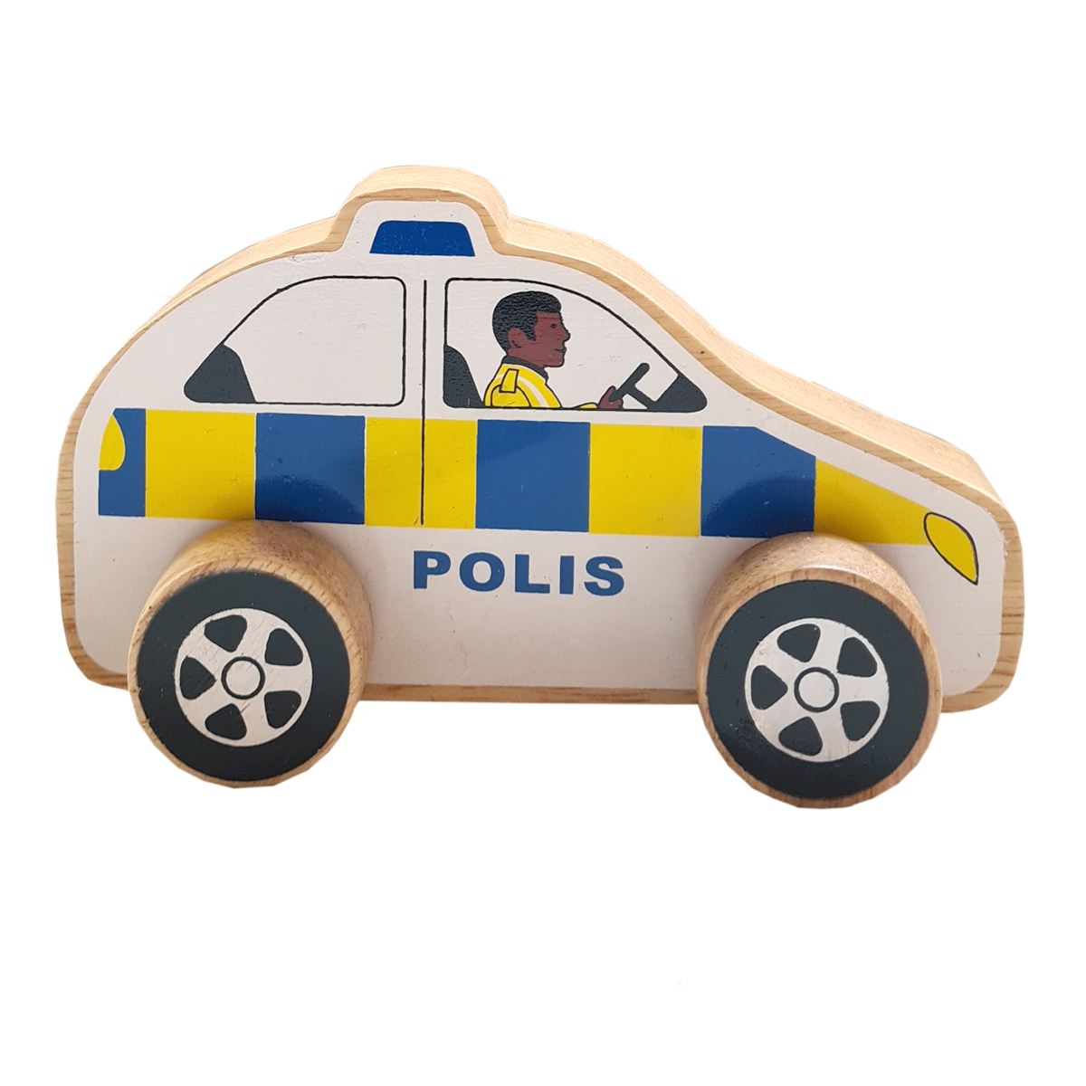 Polisbil av gummiträ FairTrade från LankaKade ekologisk och giftfri