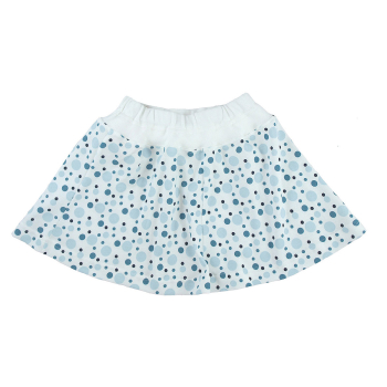 Minimunds barn kjol 100% ekologisk bomull blå prickar