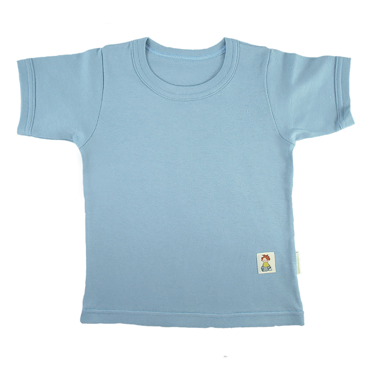 Tim&Teja t-shirt tröja med kort ärm 100% ekologisk bomull ekologiskt färgad ljusblå