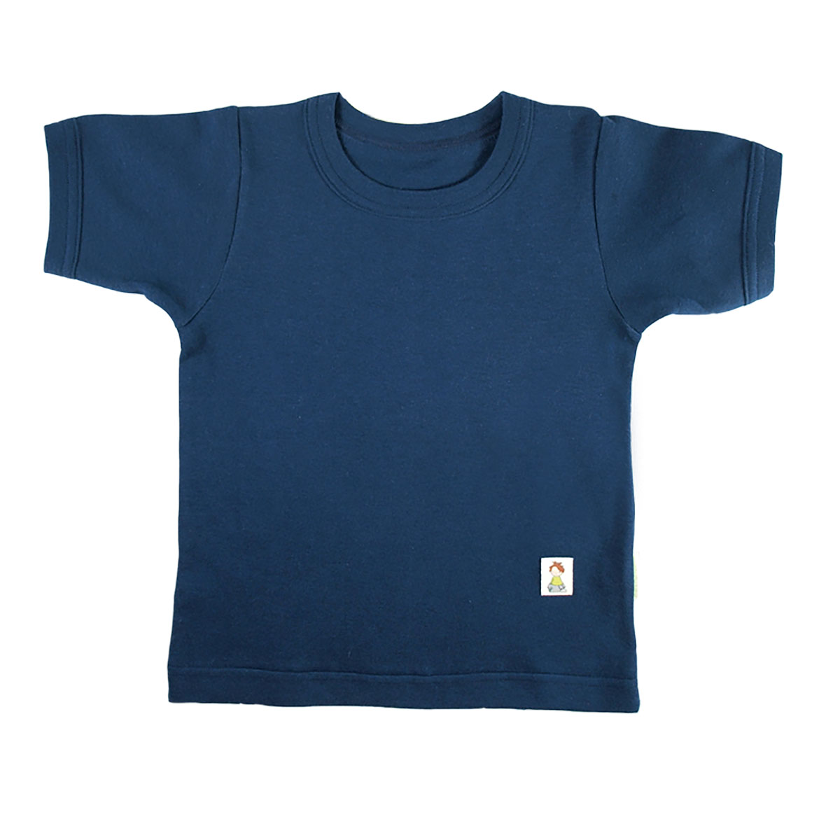 Tim&Teja t-shirt tröja med kort ärm 100% ekologisk bomull ekologiskt färgad marinblå