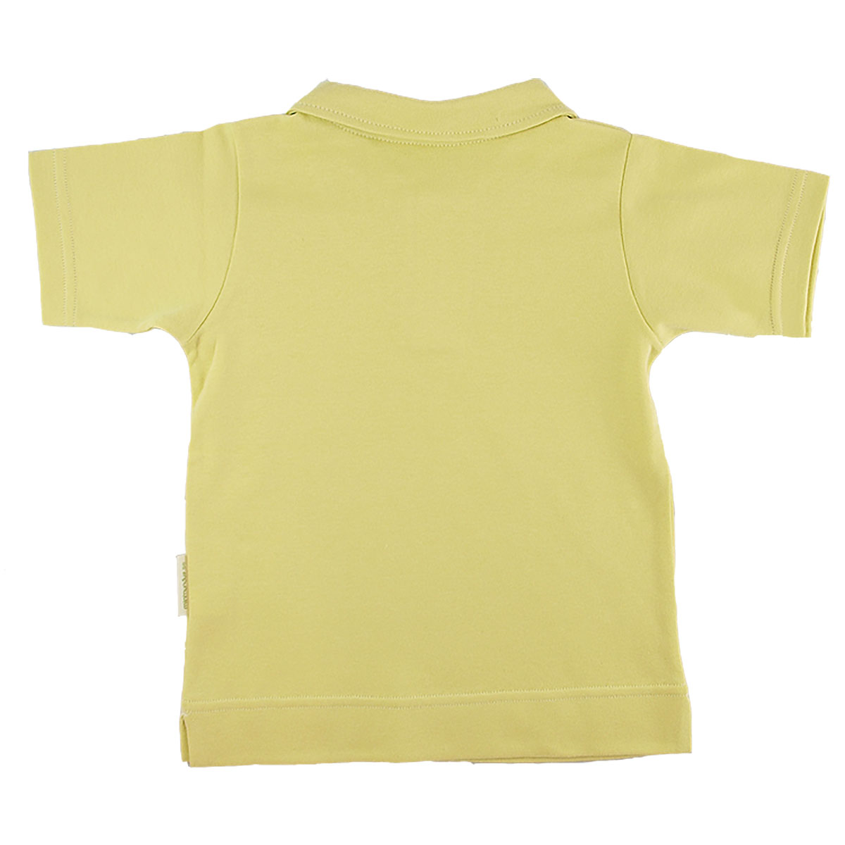 tröja barn ekologisk bomull kort ärm och krage gul