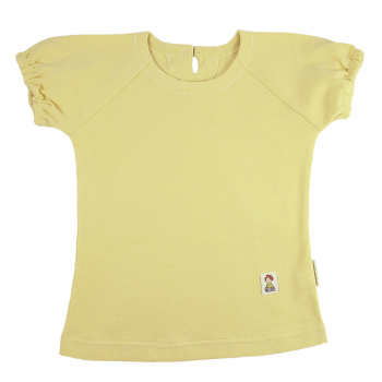 Tim&Teja topp tröja kort ärm av 100% ekologisk bomull ekologiskt färgad gul