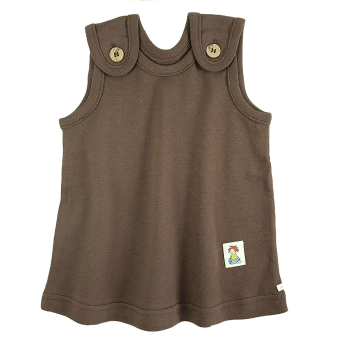 Tim&Teja babyklänning 100% ekologisk bomull ekologiskt färgad brun