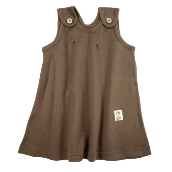 Tim&Teja hängselklänning 100% ekologisk bomull ekologiskt färgad brun